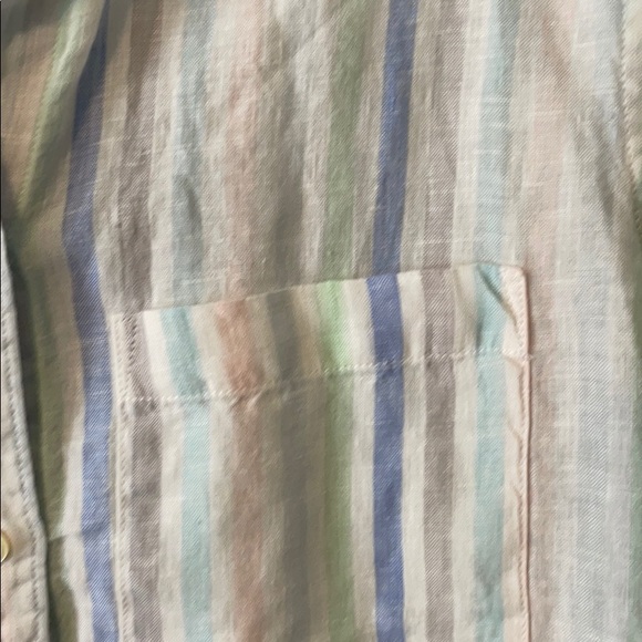 GAP oversized Linen Stripped Button-down - Picture 2 of 4